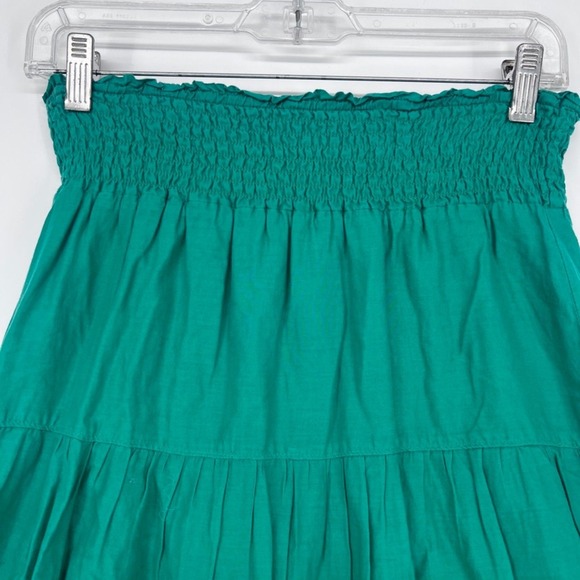 Old Navy Boho Ruffled Aline Smocked Waist Embroidered Floral Hem Skirt Size SM - Picture 3 of 9